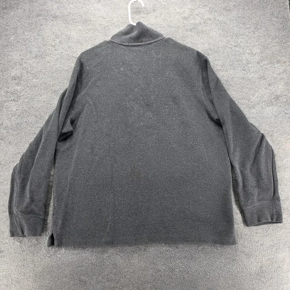 Polo Ralph Lauren Sweater Mens XL Gray Mock Neck 1/4 Zip Pullover Pony Logo